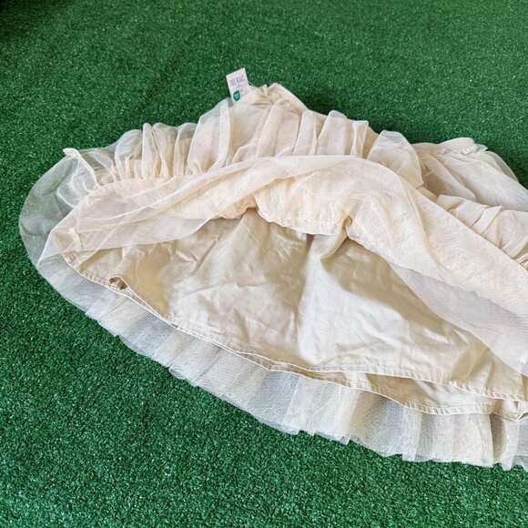 365 Kids A-Line Elastic Waist Multi-Tier Mesh Lined Beige Skirt Girl Size 10 NWT - Picture 10 of 10